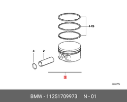 BMW E30 Поршень двигателя 0.50 M40B18 шт AUTOWELT