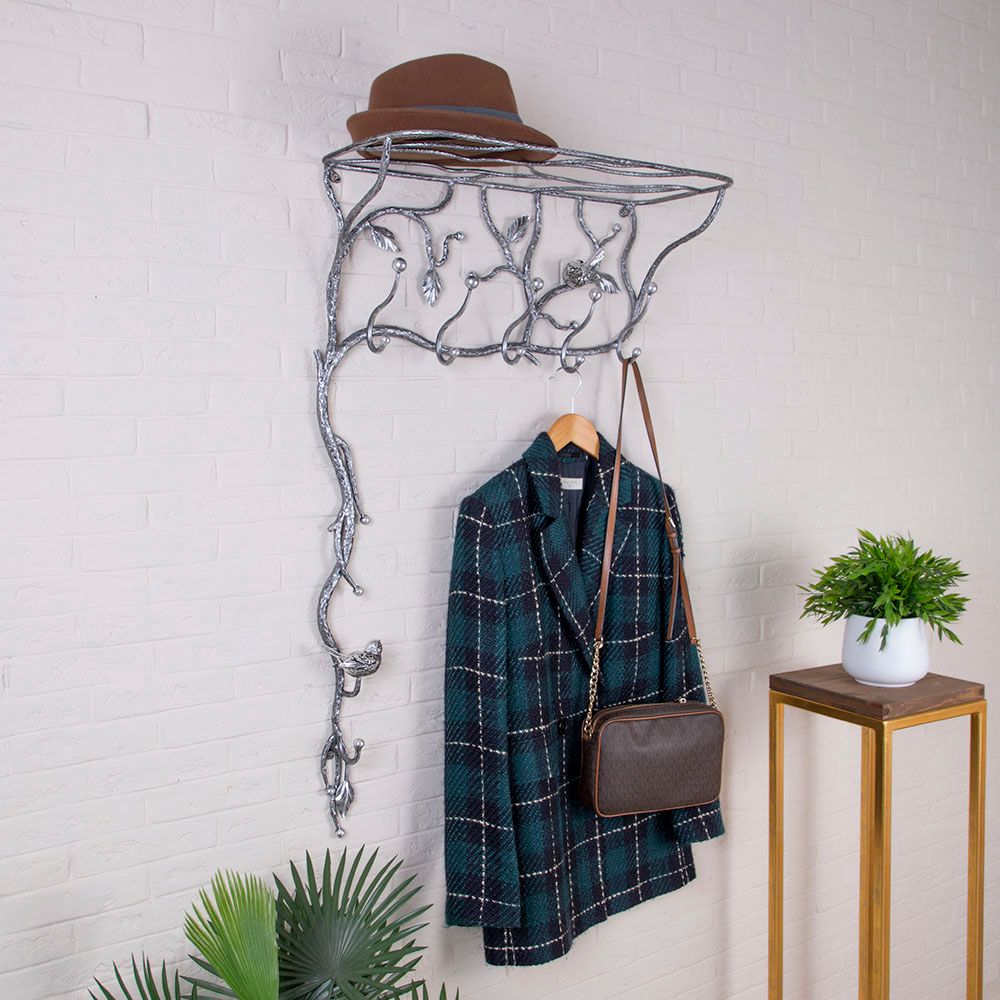 Вешалка настенная Терра кованая Античное серебро