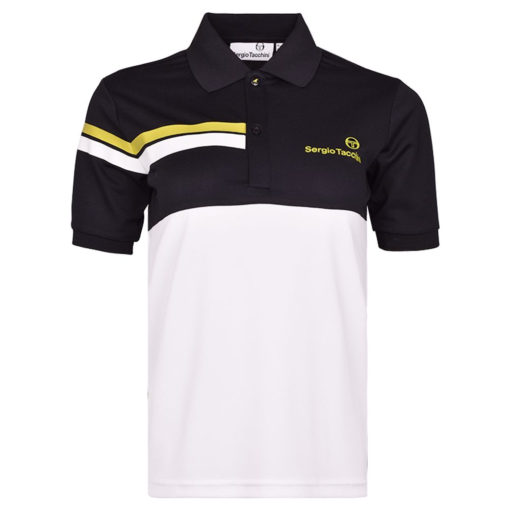 Футболка для мальчика теннисная Sergio Tacchini Volti Jr Polo - black/yellow