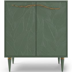 Комод Арт Колор leaves Классик Голд с 2 полками Зеленый нефрит
