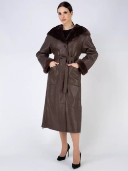 Дубленка зимняя натуральная с капюшоном