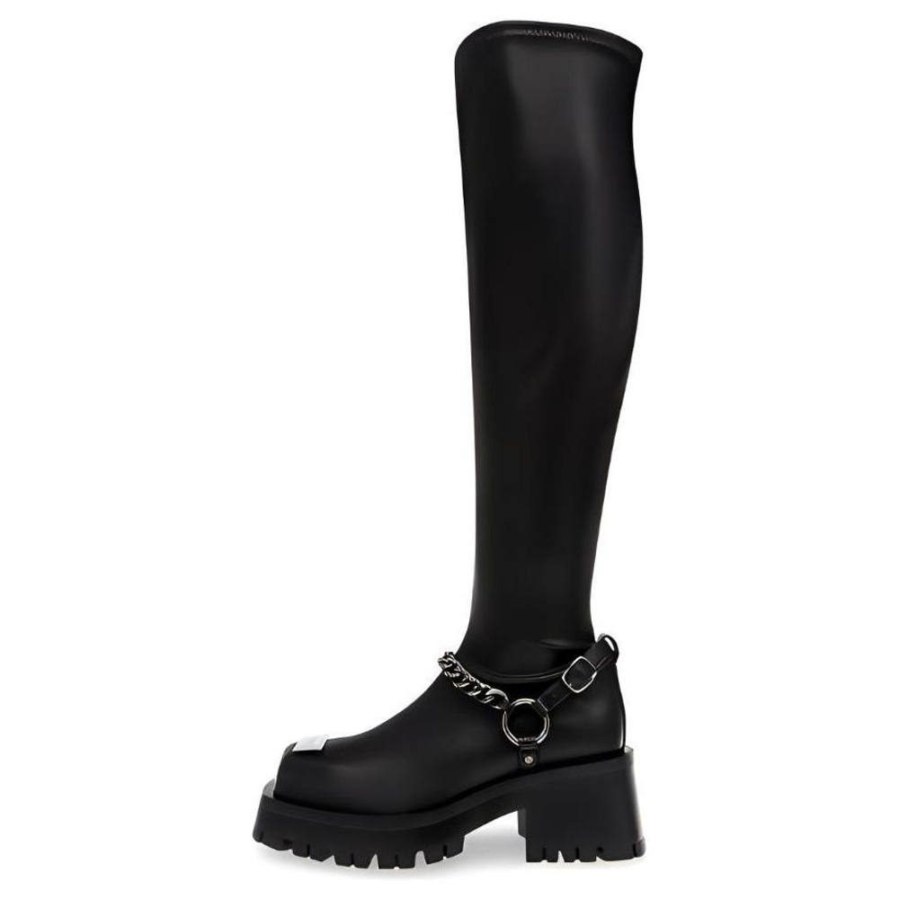 STEVE MADDEN PU Over the knee Boots 6.6cm Women"s Black