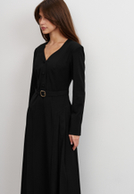 Платье со складками, черное