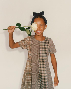 ZARA КОМБИНИРОВАННОЕ ПЛАТЬЕ В КЛЕТКУ, ОТТЕНОК КОРИЧНЕВОГО