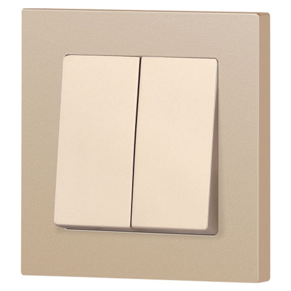 Переключатель Intro Accent 6-107-04 двойной, 10А-250В, IP20, СУ, AL/CU, шампань | Intro