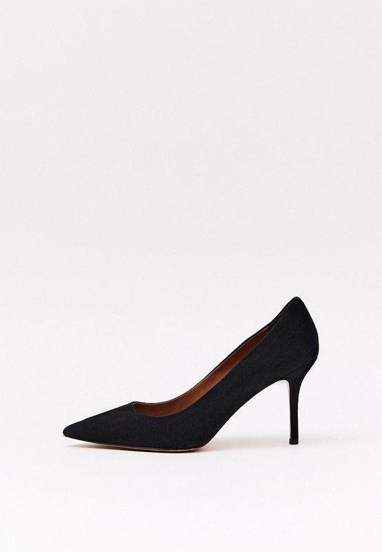 Туфли лодочки из замши, черный