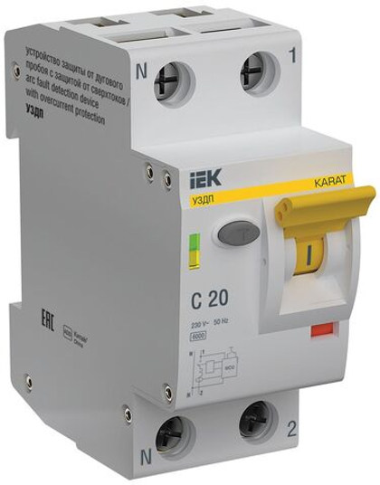 Устройство защиты от дугового пробоя c автоматическим выключателем 1P+N C 20A IEK