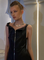 Колье из завернутых прямоугольников, матовое серебро