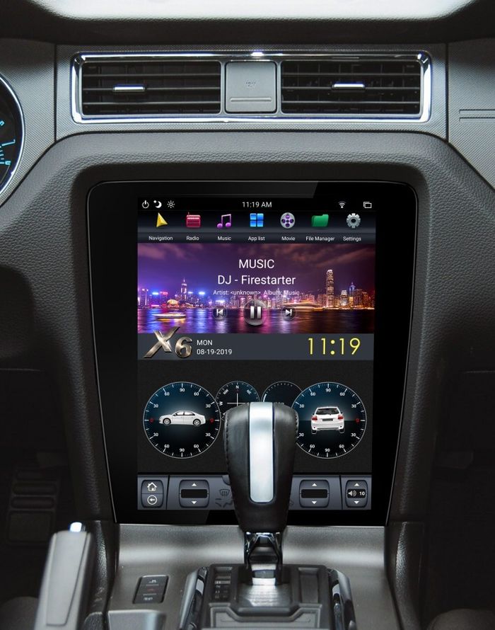 Магнитола для Ford Mustang 2009-2013 (климат) - Kuberg ZF-1258A-Q6 вертикальный экран в стиле "Тесла" на Android 11, CarPlay, 4G SIM-слот