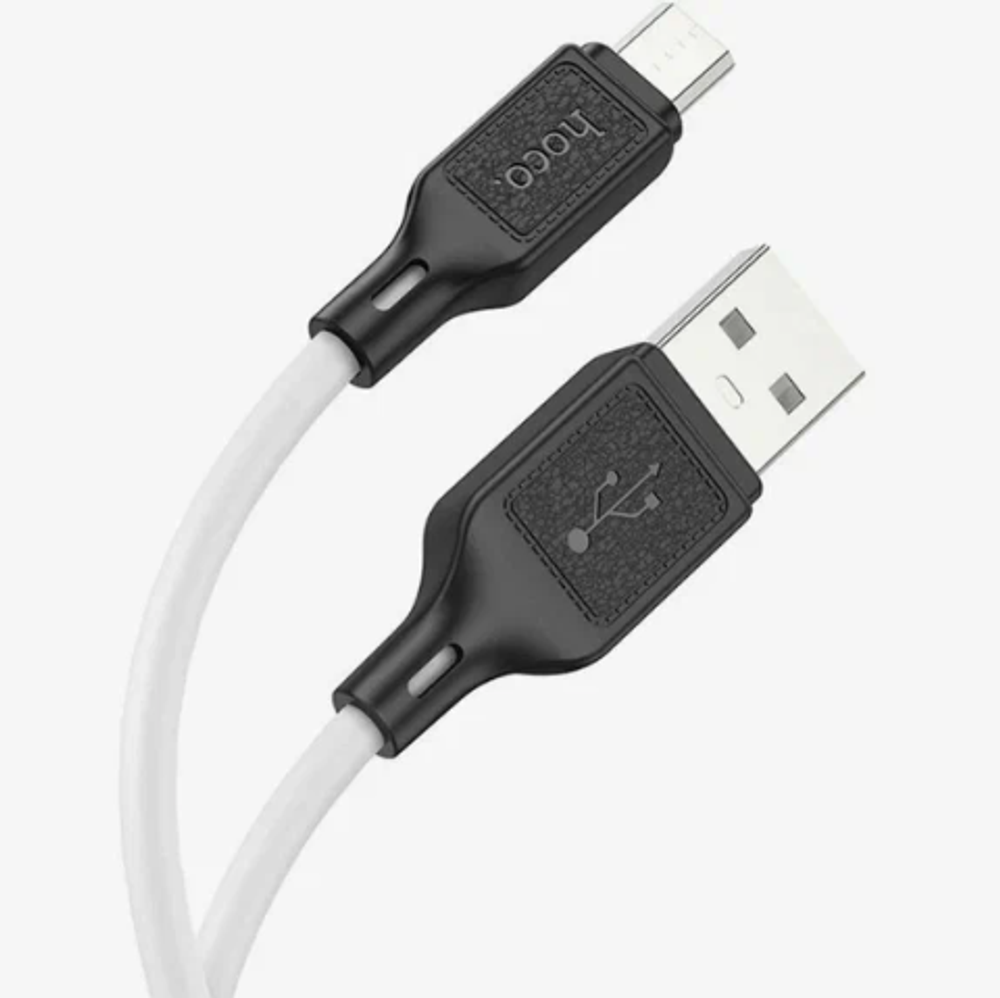 Кабель HOCO X90 USB-microUSB 2.4A 1м Silicone White