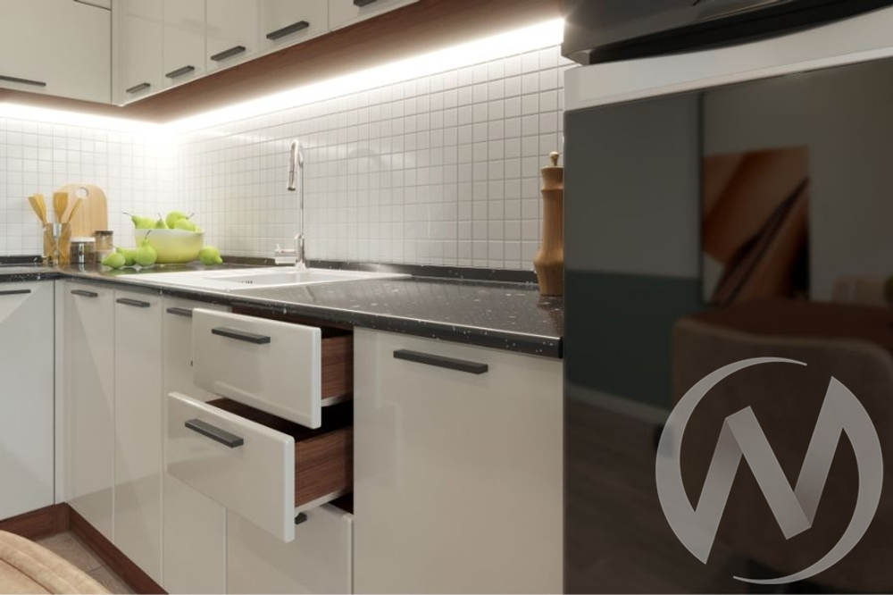 Кухня "Витория" ваниль глянец