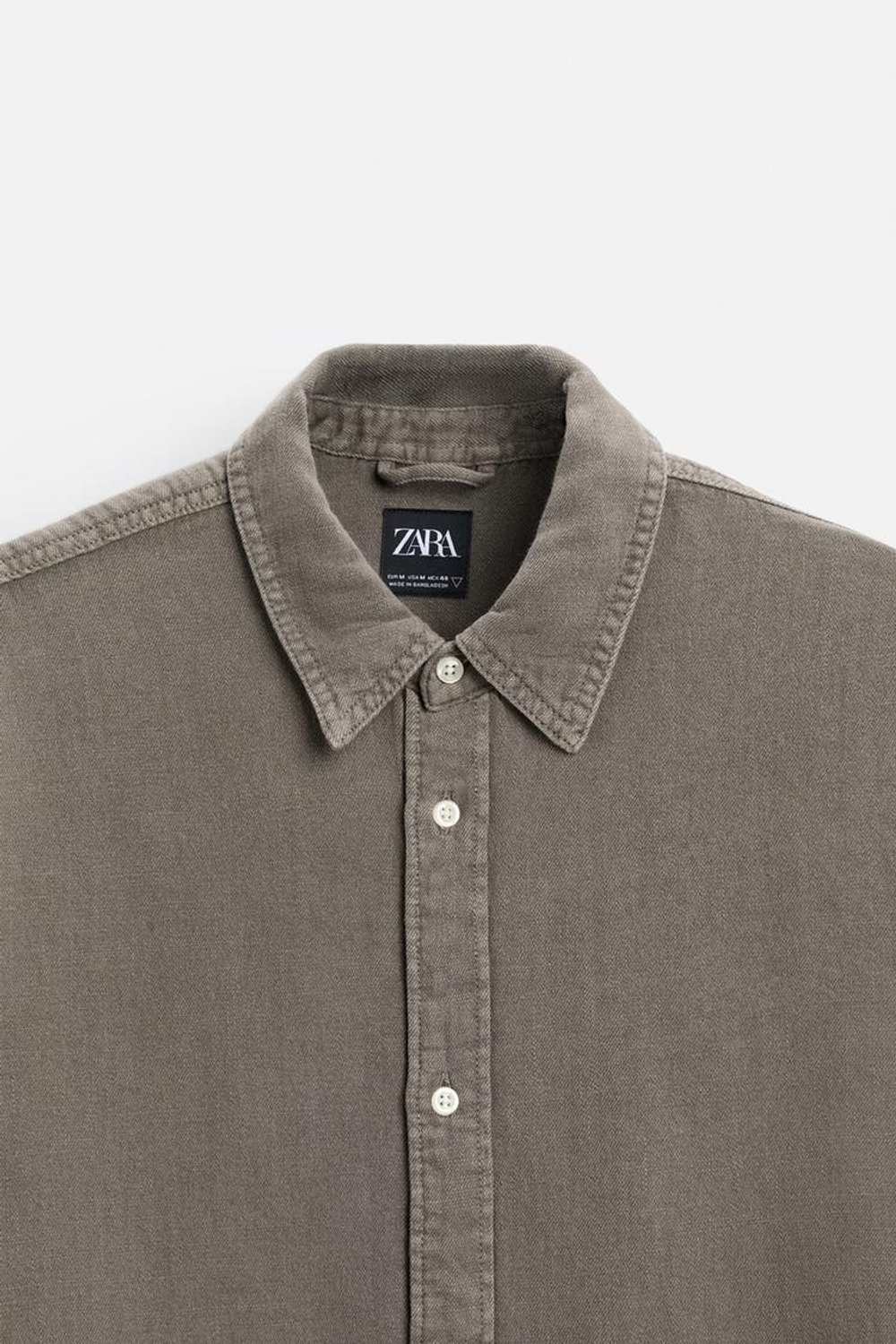 ZARА ДЖИНСОВАЯ РУБАШКА, ТЕМНО-СЕРЫЙ/КОРИЧНЕВЫЙ