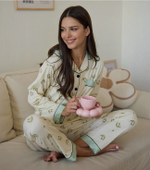 Пижама жен. б/в штаны+рубашка д/р В2629