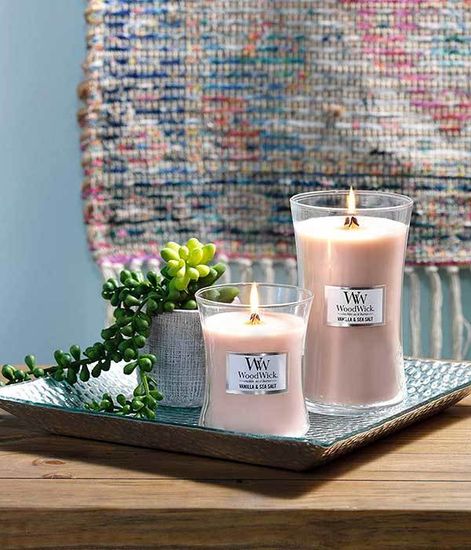 Ваниль и морская соль, ароматическая свеча, WoodWick