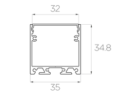 Профиль накладной алюминиевый LC-LP-3535-2 Anod