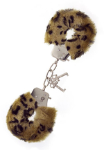 Леопардовые наручники METAL HANDCUFF WITH PLUSH LEOPARD (Цвет: леопард)