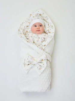 Конверт плюшевый на выписку для новорожденного лето