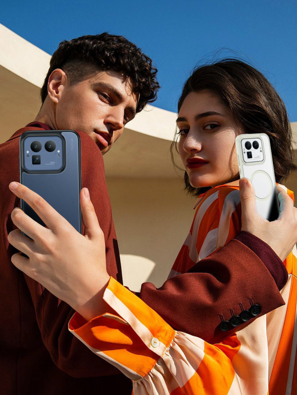 Чехол с Магсейф для Realme GT 8 Pro прозрачный матовый с черным бортом WLONS