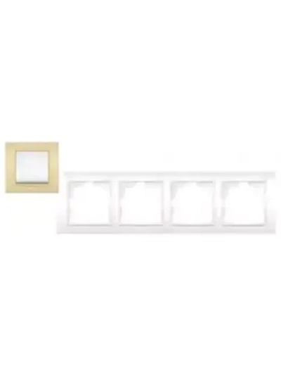 Рамка 4 Поста Универсальная светло-желтый  ZENA