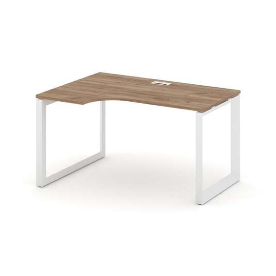 Style Project Стол рабочий эргономичный SN-59O.SPA-022(L) Дуб Табак/Металл Белый/Белый Заглушка 1580