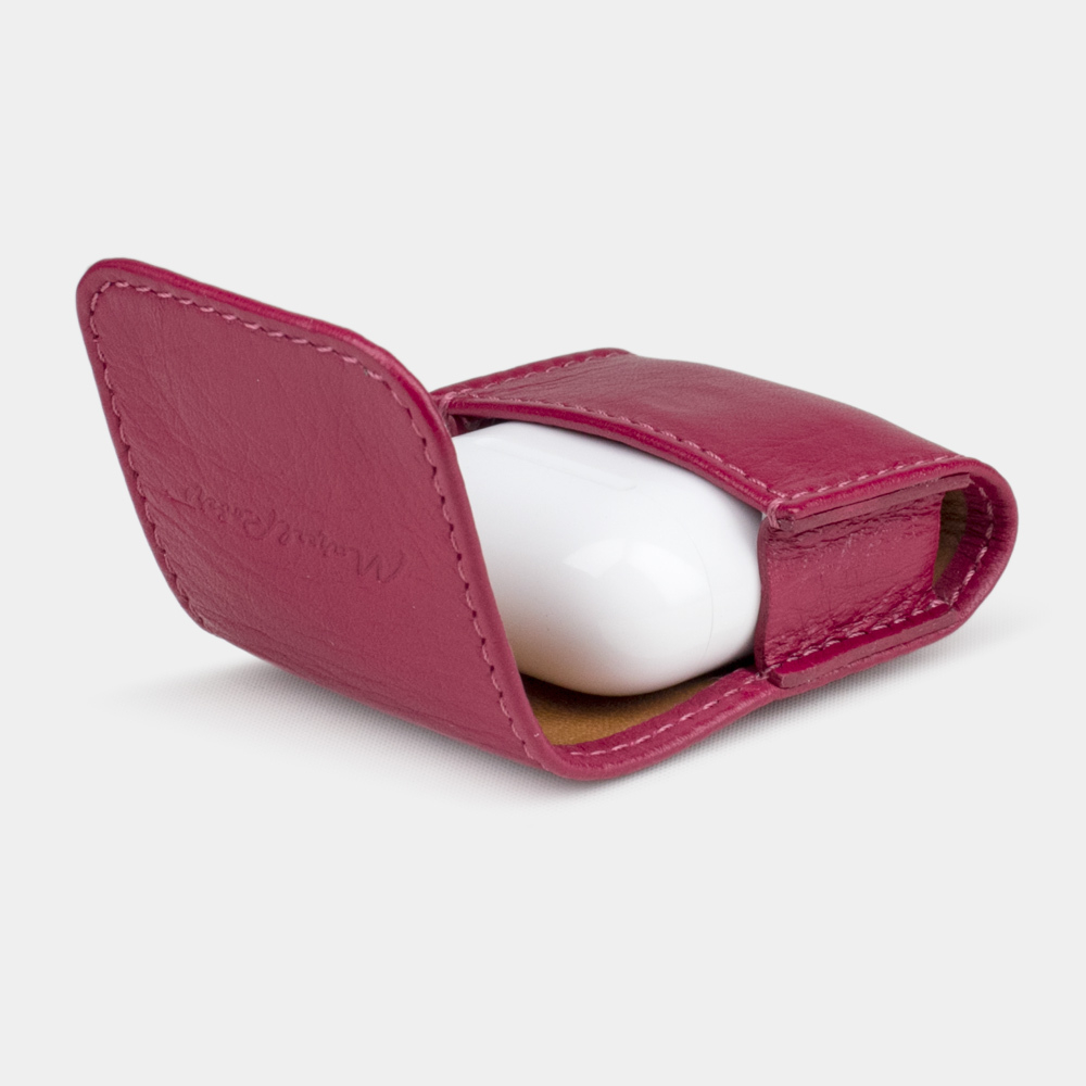 Чехол для наушников Petit из кожи теленка, цвета малины