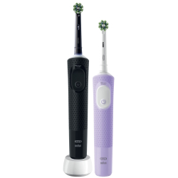 Зубная щетка Oral-B Vitality Pro Чёрная и лиловая 2 щётки