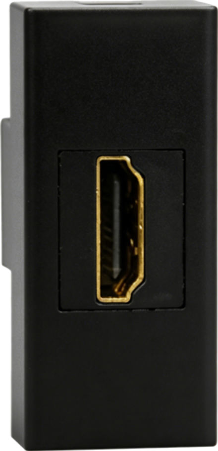 Розетка HDMI,  1мод.,  черн. матовая (22.5х45мм)