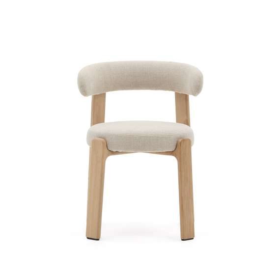 Стул Granite на 4 ножках, бежевый шенилл, массив ясеня в натуральном цвете