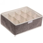 Кофр - органайзер для хранения вещей с прозрачной крышкой «УЮТДОМА», цвет серый, 12 отделений, 32*23*12см✦