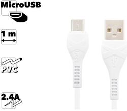 Кабель USB - микро USB HOCO X37 Cool power, 1м, 2.1A, белый