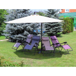 Шезлонг пляжный складной, металл, 165х65х110 см, 100 кг, 2 положения спинки, синий, Green Days