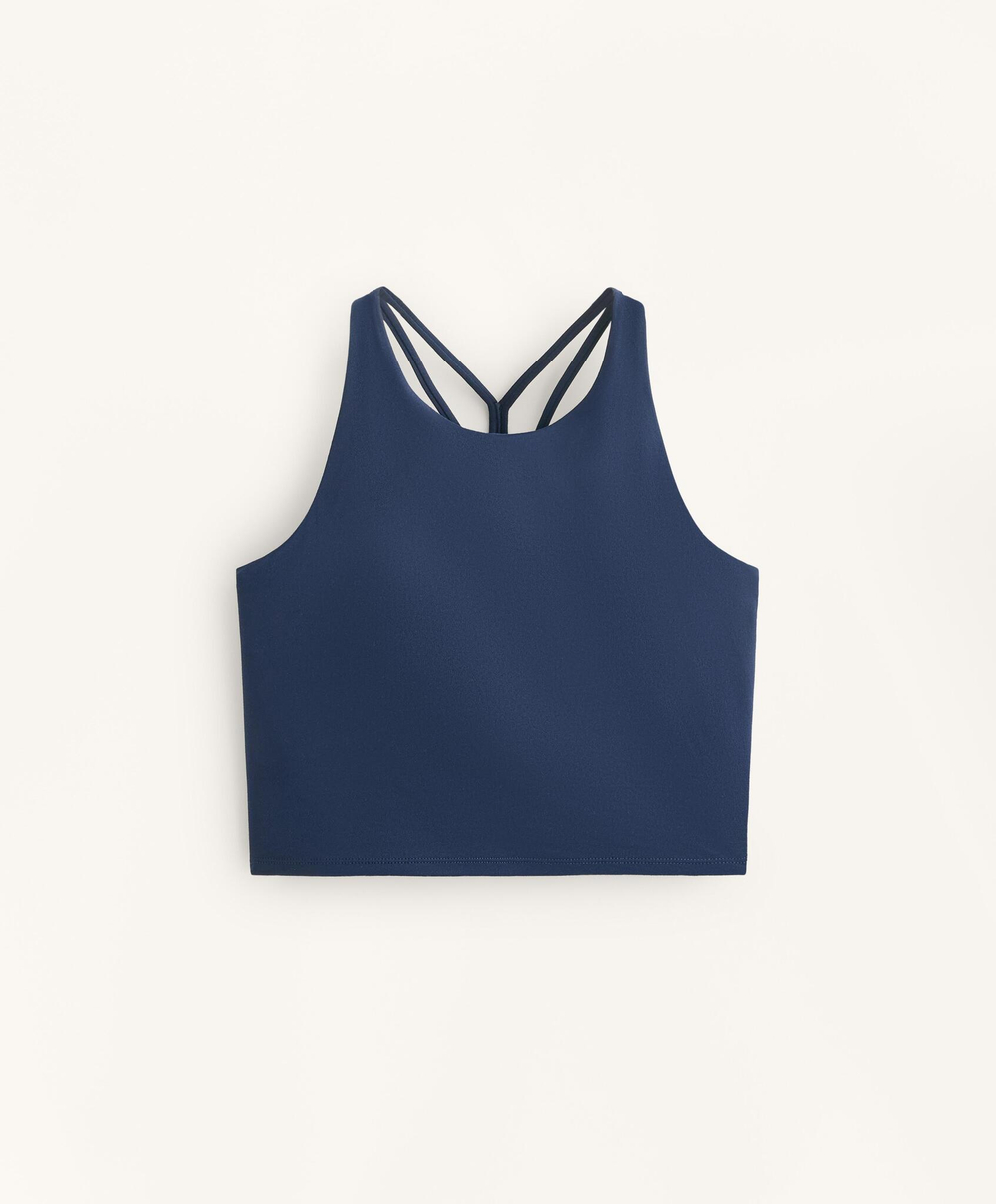 Oysho Майка Comfortlux с чашками и полосками на спине, морской синий