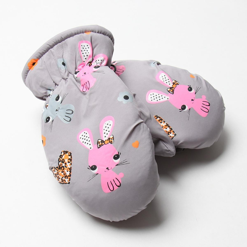 Варежки д/девочки р.15 серый 9879977 (Rossini), 1 шт.