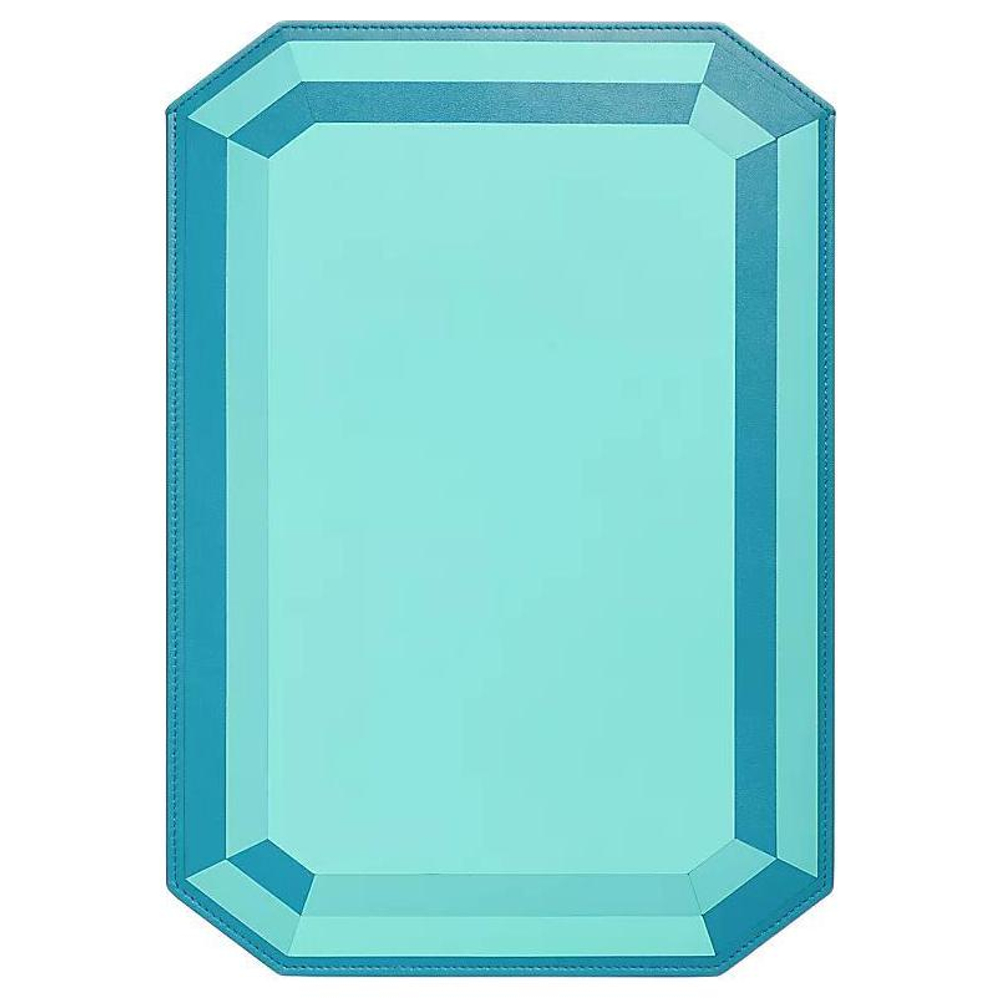 TIFFANY & CO. Twill Leather Storage Bag Laptop Bag Large Unisex Blue