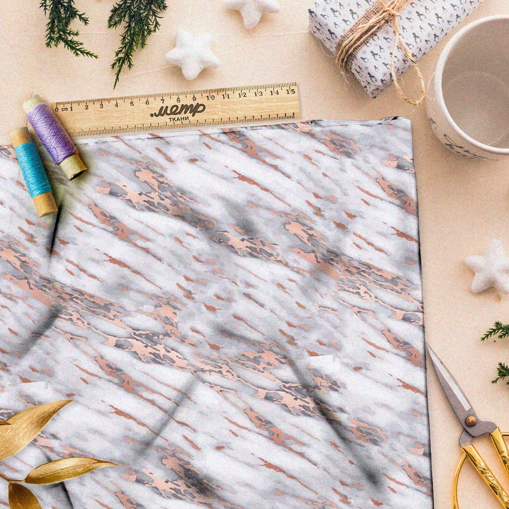 Ткань флис пыльно-розовая кора дерева