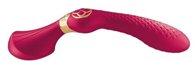 Малиновый двусторонний вибростимулятор ZOA - 26,5 см. (Цвет: малиновый)