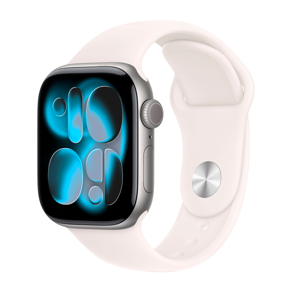 Умные часы Apple Watch Series 11 GPS, 42mm, Space Gray Aluminium Case with Light Blush Sport Band, M/L