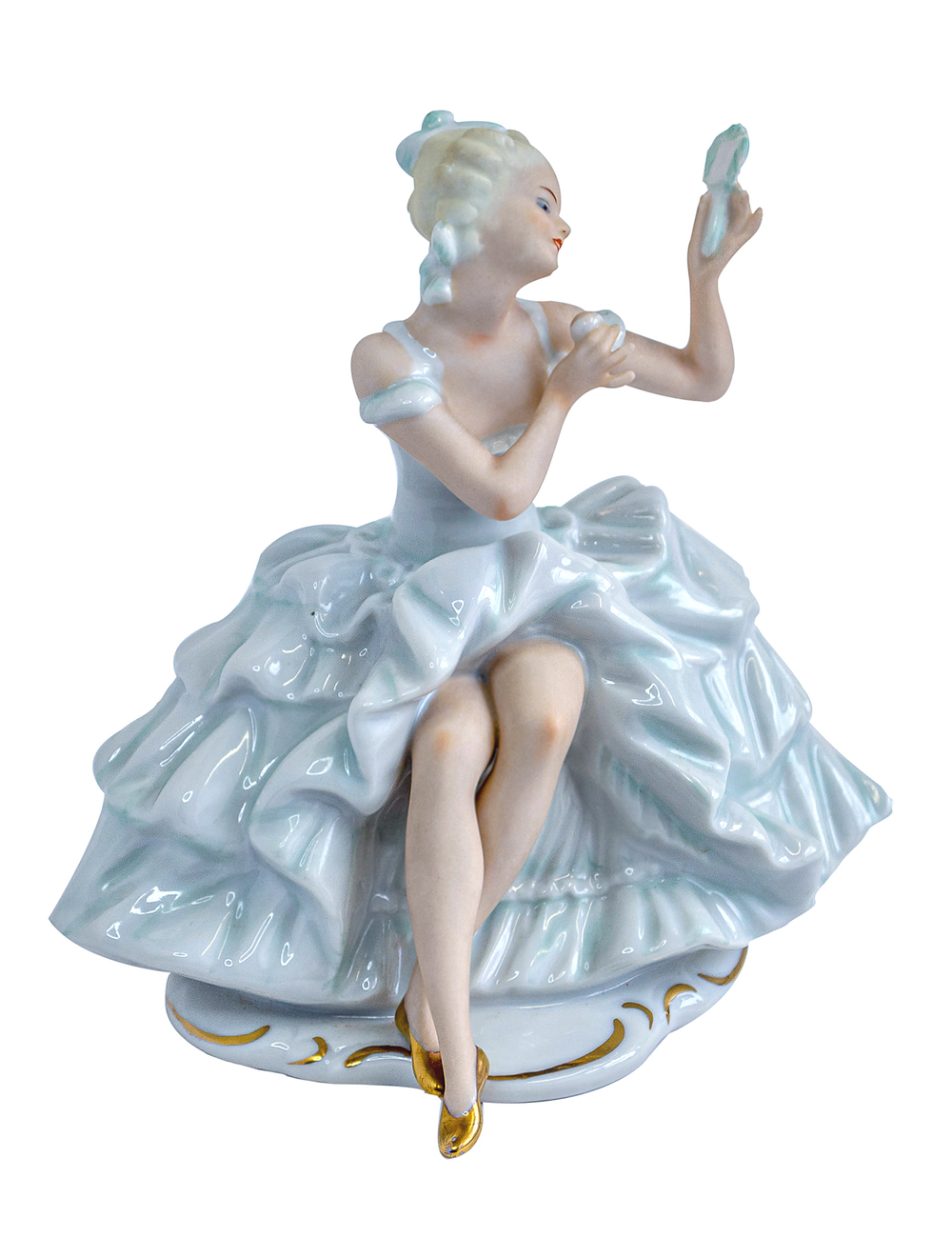 Фарфоровая статуэтка "Балерина Пина с зеркалом". SCHAUBACH KUNST, Германия, 1935–1953 гг.