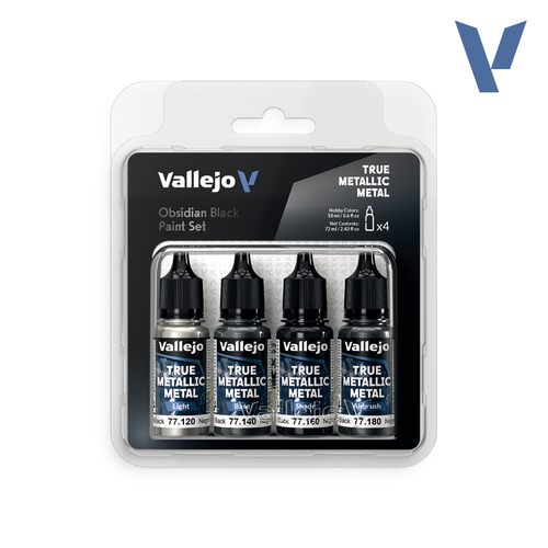 Vallejo True Metallic Metal - набор Obsidian Black