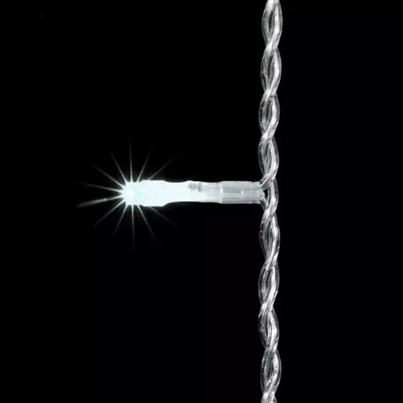 Светодиодный облегченный мерцающий занавес 2*2 м, 220V., 400 холодных белых LED ламп, прозрачный ПВХ, Beauty Led (PCL400NOTBL-10-2W)