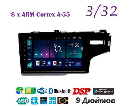 Topway TS18 3+32GB 8 ядер для Honda Fit, Jazz 2013+ (прав)