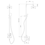 Душевая стойка ABBER Weiss Insel AF8016FWL с изливом, белая матовая