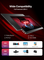 17.3" Портативный монитор с магнитным чехлом Uplays K8 FHD IPS 1920x1080, 144 Гц