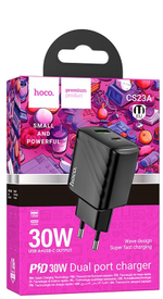Сетевой адаптер питания HOCO CS23A PD 30W + QC 3.0 (черный)