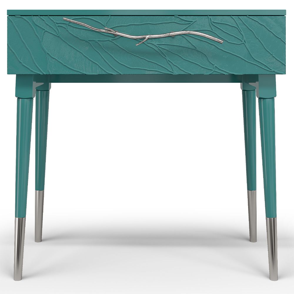 Консоль Арт Колор leaves Стайл Сильвер Пастельно-синий