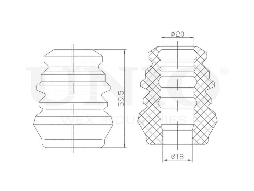 Отбойник переднего амортизатора UNIO DUC-40023