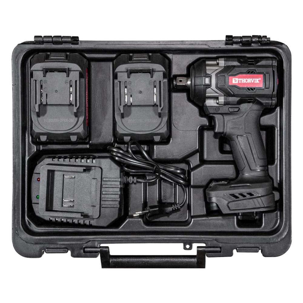 Thorvik BBIW12890 аккумуляторный ударный гайковерт (2 x 4 Ач, ЗУ) 053652