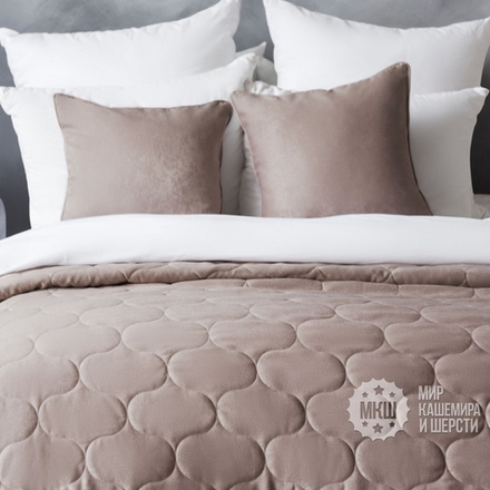 Покрывало на кровать велюровое ДОВВЕР (арт. BL02-288-05) - 230х250 см. - капучино