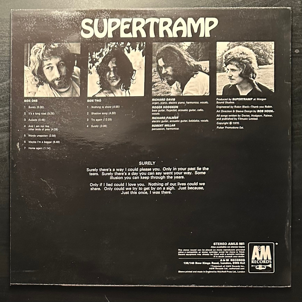 Supertramp - Supertramp (Англия 1974г.)