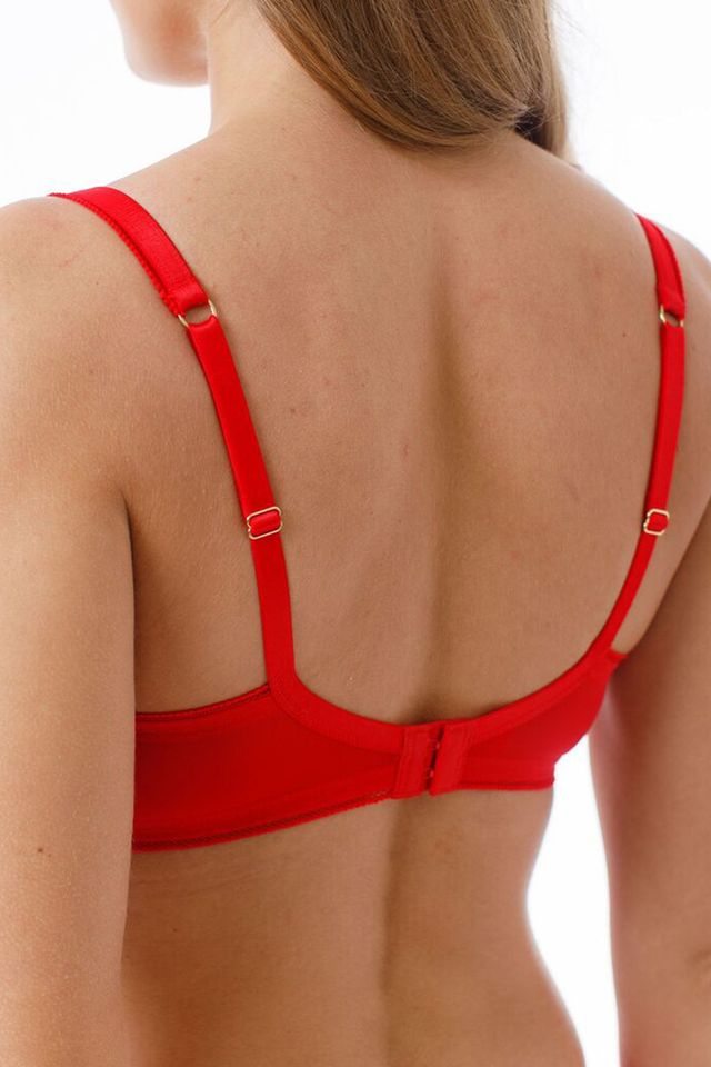 Красный бюстгальтер "мягкая чашка" Dots